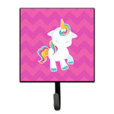 Caroline'S Treasures Pink Chevron Unicorn Wall Hook, Small, Multicolor