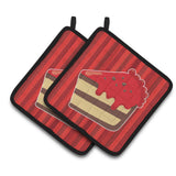 Caroline'S Treasures Christmas Cake Pair Of Pot Holders, 7.5 X 7.5, Multicolor
