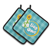 Caroline'S Treasures Boy Big One Pair Of Pot Holders, 7.5 X 7.5, Multicolor