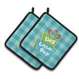 Caroline'S Treasures Bb6825Pthd Boy Big Little Guy Pair Of Pot Holders, 7.5 X 7.5, Multicolor