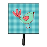 Caroline'S Treasures Bird On Blue Plaid Wall Hook, Small, Multicolor