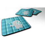Caroline'S Treasures Elephant With Balloon Foam Coaster Set Of 4, 3.5, Multicolor