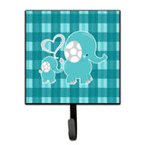 Caroline'S Treasures Plaid Momma And Baby Elephant Wall Hook, Small, Multicolor