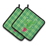 Caroline'S Treasures Bb6848Pthd Cactus Plaid Pair Of Pot Holders, 7.5 X 7.5, Multicolor
