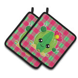 Caroline'S Treasures Bb6849Pthd Cactus Peace Out Pair Of Pot Holders, 7.5 X 7.5, Multicolor
