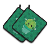 Caroline'S Treasures Cactus Polkadots Pair Of Pot Holders, 7.5 X 7.5, Multicolor