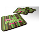 Caroline'S Treasures Cactus I'M Stuck On You Foam Coaster Set Of 4, 3.5, Multicolor