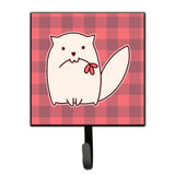 Caroline'S Treasures Cat Pink Plad Wall Hook, Small, Multicolor