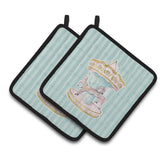 Caroline'S Treasures Bb6857Pthd Carousel Pair Of Pot Holders, 7.5 X 7.5, Multicolor
