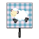 Caroline'S Treasures Sheep On Blue Gingham Wall Hook, Small, Multicolor