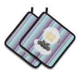 Caroline'S Treasures Bb6875Pthd Sheep On Cloud Pair Of Pot Holders, 7.5 X 7.5, Multicolor