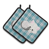 Caroline'S Treasures Bb6883Pthd White Kitten Pair Of Pot Holders, 7.5 X 7.5, Multicolor