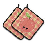 Caroline'S Treasures Bb6887Pthd Perfectly Peach Pair Of Pot Holders, 7.5 X 7.5, Multicolor