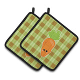 Caroline'S Treasures Bb6891Pthd Carol The Carrot Pair Of Pot Holders, 7.5 X 7.5, Multicolor