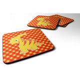 Caroline'S Treasures Parasaurolophus Dinosaur Foam Coaster Set Of 4, 3.5, Multicolor