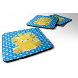 Caroline'S Treasures Triceratops Dinosaur Foam Coaster Set Of 4, 3.5, Multicolor