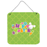 Caroline'S Treasures Happy Easter Green Quatrafoil Metal Print, 6 X 6, Multicolor