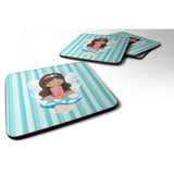 Caroline'S Treasures Fairy On Mushroom Foam Coaster Set Of 4, 3.5, Multicolor