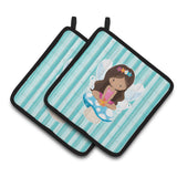 Caroline'S Treasures Bb6905Pthd Fairy On Mushroom Pair Of Pot Holders, 7.5 X 7.5, Multicolor