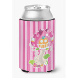 Caroline'S Treasures Fairy House Pink Stripes Can Or Bottle Hugger, Can Hugger, Multicolor