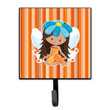 Caroline'S Treasures Fairy Orange Stripes Wall Hook, Small, Multicolor