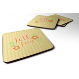Caroline'S Treasures Fall Fun Stripes Foam Coaster Set Of 4, 3.5, Multicolor