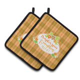 Caroline'S Treasures Bb6920Pthd Fall Pumpkin Spice And Everything Pair Of Pot Holders, 7.5 X 7.5, Multicolor