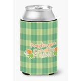 Caroline'S Treasures Fall Pumpkin Spice Gingham Can Or Bottle Hugger, Can Hugger, Multicolor