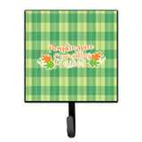 Caroline'S Treasures Fall Pumpkin Spice Gingham Wall Hook, Small, Multicolor