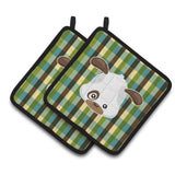 Caroline'S Treasures Bb6925Pthd Dog Face Pair Of Pot Holders, 7.5 X 7.5, Multicolor