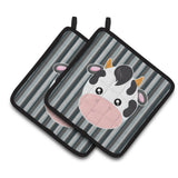 Caroline'S Treasures Bb6926Pthd Cow Face Pair Of Pot Holders, 7.5 X 7.5, Multicolor