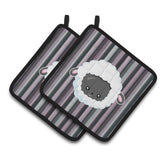Caroline'S Treasures Bb6931Pthd Black Sheep Lamb Face Pair Of Pot Holders, 7.5 X 7.5, Multicolor