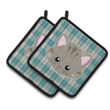 Caroline'S Treasures Bb6932Pthd Kitten Face Pair Of Pot Holders, 7.5 X 7.5, Multicolor