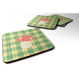 Caroline'S Treasures Mushroom Foam Coaster Set Of 4, 3.5, Multicolor