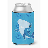 Caroline'S Treasures Hammerhead Shark On Anchors Can Or Bottle Hugger, Can Hugger, Multicolor