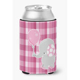 Caroline'S Treasures Elephant With Pink Balloon Can Or Bottle Hugger, Can Hugger, Multicolor