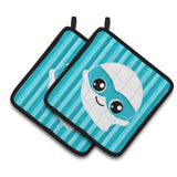 Caroline'S Treasures Bb6963Pthd Halloween Ghost Superhero Pair Of Pot Holders, 7.5 X 7.5, Multicolor