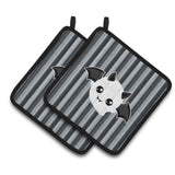 Caroline'S Treasures Bb6964Pthd Halloween Ghost Bat Pair Of Pot Holders, 7.5 X 7.5, Multicolor