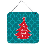 Caroline'S Treasures Christmas Tree Teal Red Metal Print, 6 X 6, Multicolor