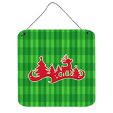 Caroline'S Treasures Christmas Tree Reindeer Green Metal Print, 6 X 6, Multicolor