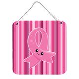 Caroline'S Treasures Breast Cancer Awareness Ribbon Face Metal Print, 6 X 6, Multicolor