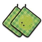 Caroline'S Treasures Bb6988Pthd Lime Face Pair Of Pot Holders, 7.5 X 7.5, Multicolor
