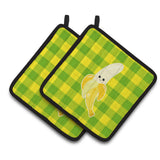 Caroline'S Treasures Bb6993Pthd Banana Face Pair Of Pot Holders, 7.5 X 7.5, Multicolor