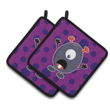 Caroline'S Treasures Bb7002Pthd Little Monster Grape Gordo Pair Of Pot Holders, 7.5 X 7.5, Multicolor