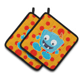 Caroline'S Treasures Bb7004Pthd Little Monster Aquadevil Pair Of Pot Holders, 7.5 X 7.5, Multicolor