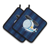 Caroline'S Treasures Bb7008Pthd Police Helicopter Pair Of Pot Holders, 7.5 X 7.5, Multicolor
