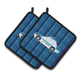 Caroline'S Treasures Bb7009Pthd Police Car Pair Of Pot Holders, 7.5 X 7.5, Multicolor