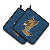 Caroline'S Treasures Bb7010Pthd Police German Shepherd Pair Of Pot Holders, 7.5 X 7.5, Multicolor