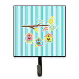 Caroline'S Treasures Birdhouses On Blue Stripes Wall Hook, Small, Multicolor