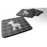 Caroline'S Treasures Bb7026Fc Zebra Foam Coaster Set Of 4, 3.5, Multicolor